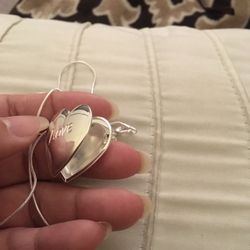 925 Sterling Silver Heart ❤️ Photo Frame Pendant Necklace 