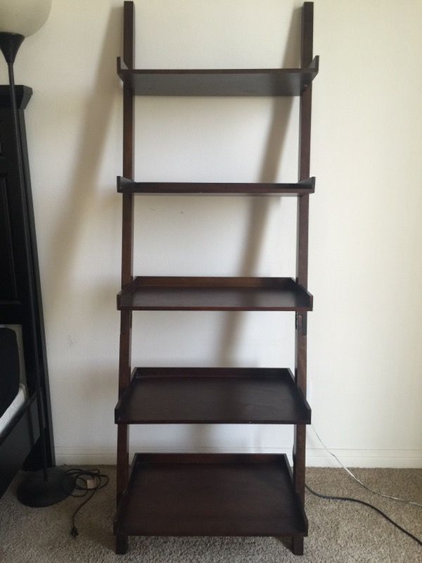 Allen Roth 5 shelf ladder leaning bookcase