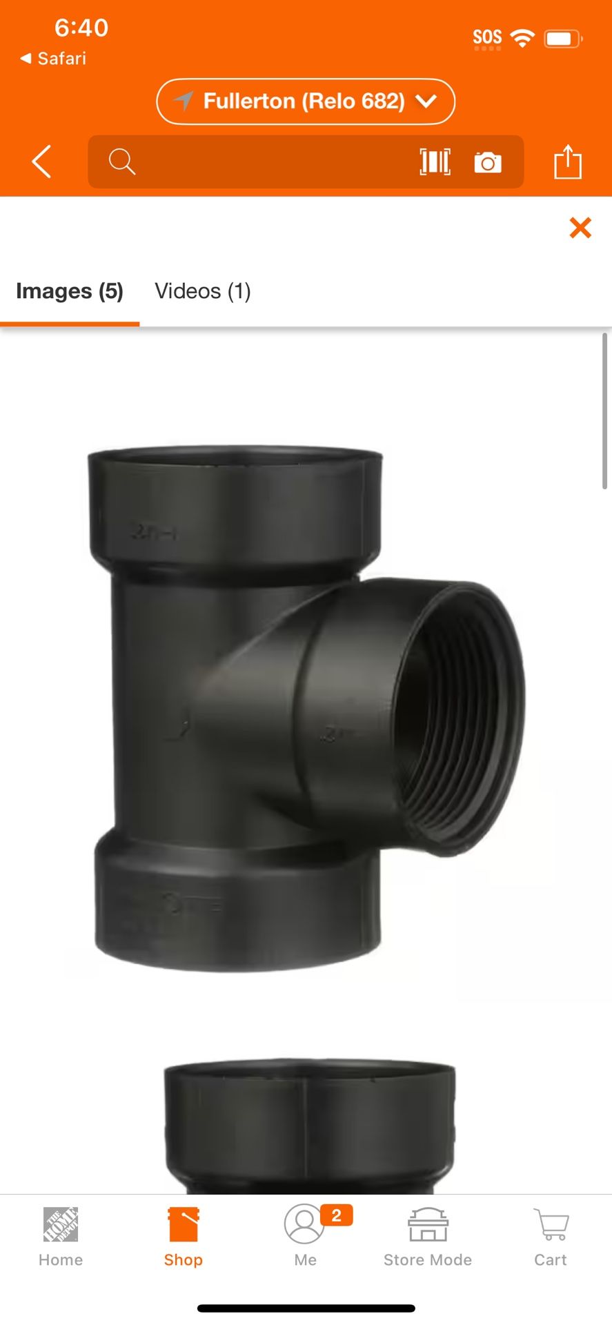 Charlotte Pipe 4 in. ABS DWV Hub x Hub x FPT Test Tee @C5-22