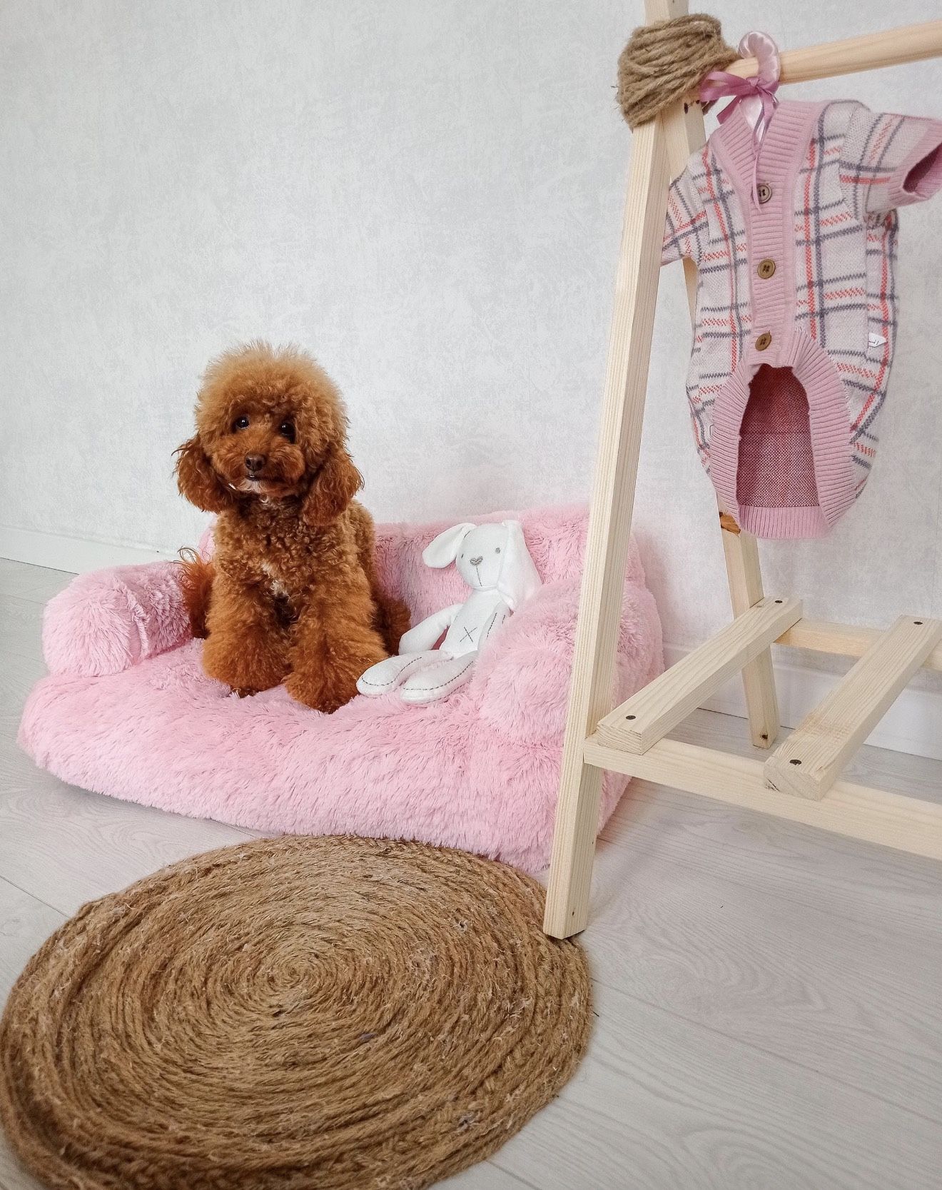 Pink Plush Pet Sofa Bed π©· Super Soft | Small Dog or Cat Couch