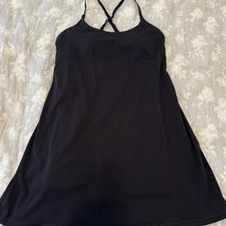 Black Strappy Slip Dress / Athletic Dress-M