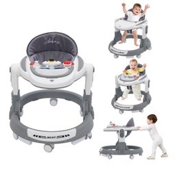 Baby Walker, Height Adjustable, Multifunctional Anti-Rollover Walker with 360° Quiet Wheels & Brake(JT4)