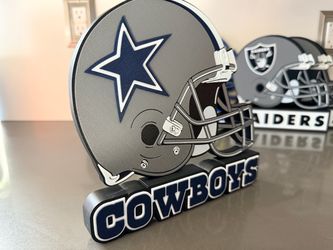 Dallas cowboys helmet display sign