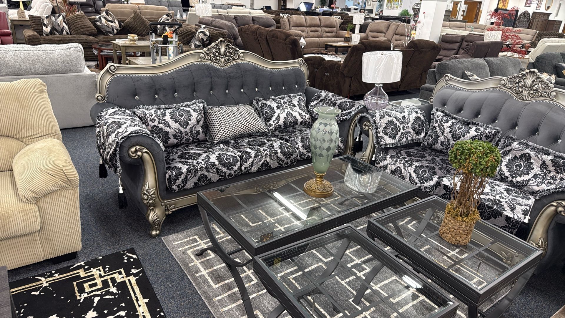βπ₯ NEW Exotic Silk Sofa & Love Set β Solid Wood Grain Design, Stunning Look, Premium Feel!β