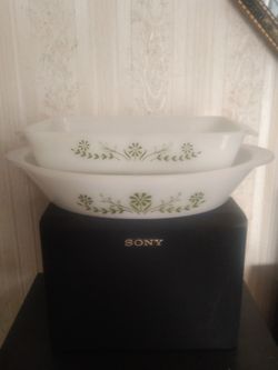 glasbake milk glass dishes