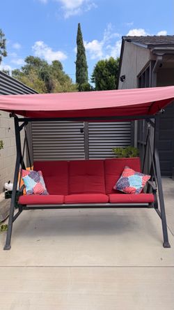 3-Seat Outdoor Patio Swing with Canopy