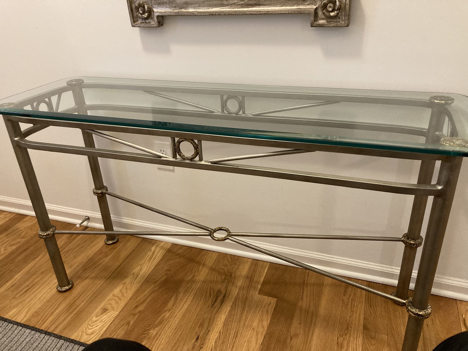 Metal And Glass Console/Sofa Table