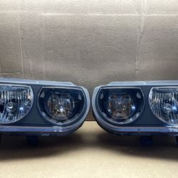 #OH88 2008-2014 DODGE CHALLENGER BLACK HALOGEN HEADLIGHT PAIR