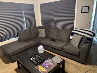 Gray Fabric Sectional Sofa with Chaise