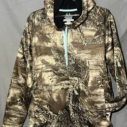 Realtree Camouflage Women's Pullover Hoodie with Teal Accents Size XL