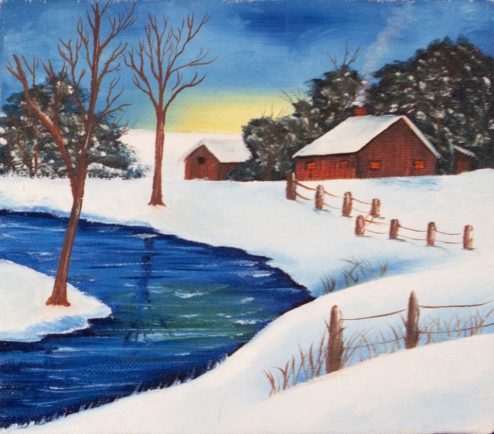Pair of original paintings by B. Scott: "Seasons"