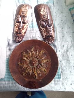 African Mask And Candle Holder 