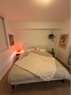 King bed frame and mattress