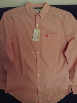 New Penguin Pink Long Sleeve Button Shirt