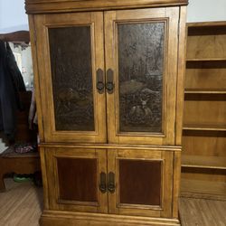 Two Piece Wood Armoire By Klaussner