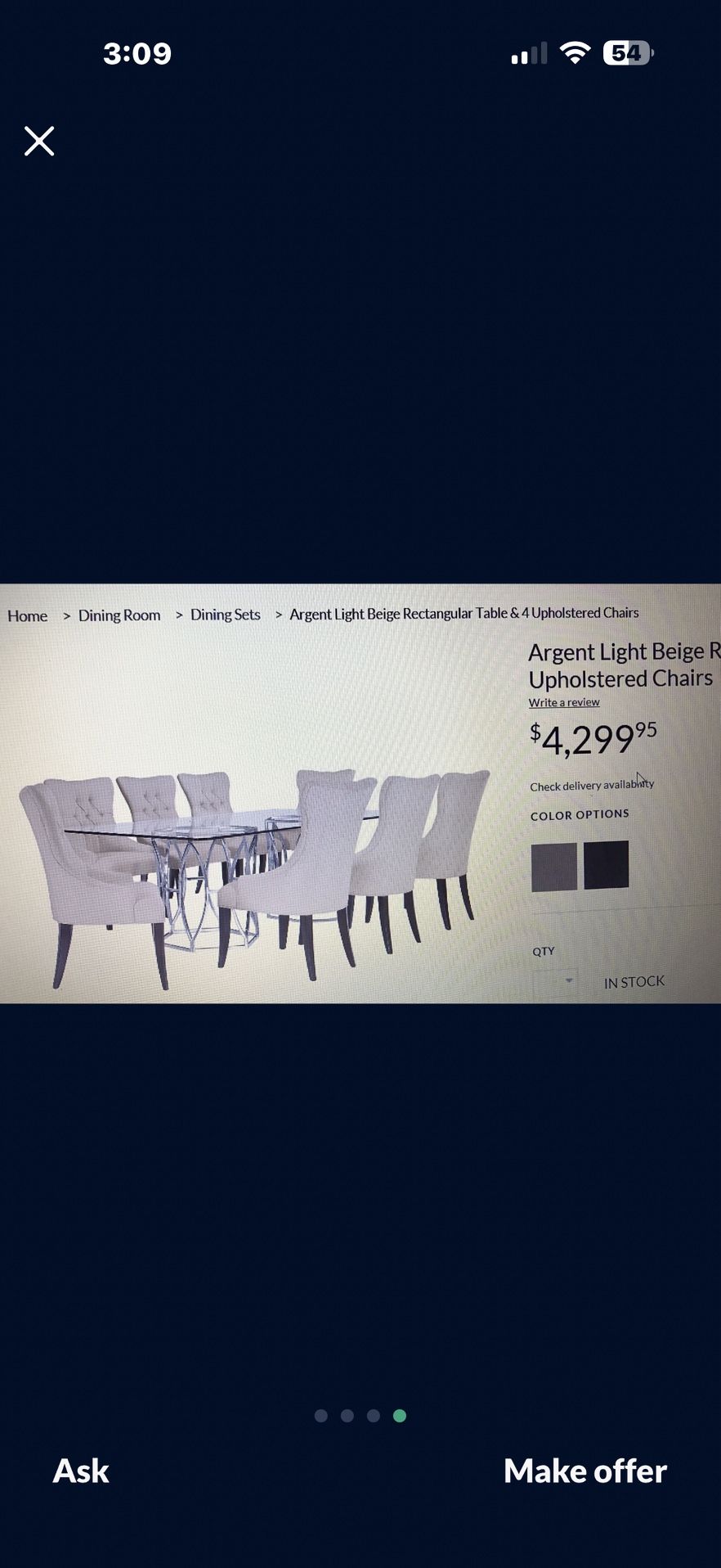 Bernhardt Table and chairs ( City Furniture)