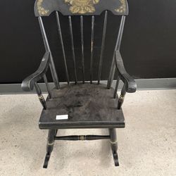 Vintage Painted Rocking Chair – Folk Art / Windsor Style