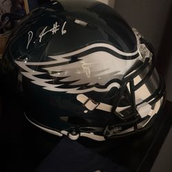 Eagles Devonta Smith Autographed Helmet