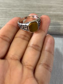 Tiger eye silver 925 ring size 12