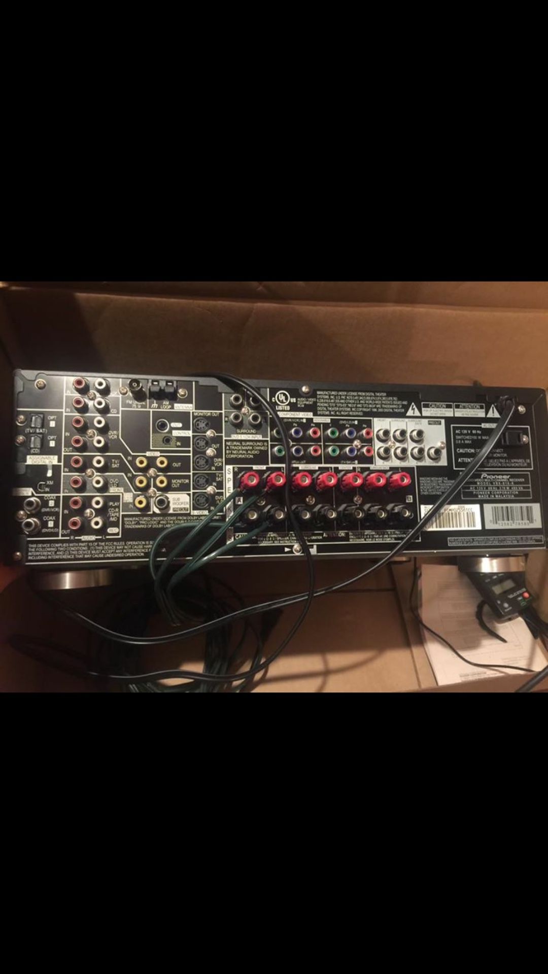 Pioneer stereo receiver surround system with fiber optic audio input