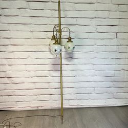 MCM Gold Tone Pole Lamp Swag Light