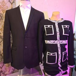 Sharp  Couple! suit Jacket  BY.          Tuxedo Shirt .Classy Dress for the Ladyÿ