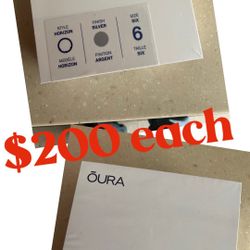 Oura Gen3 Horizon Ring Size 6 & 9 - Silver Chrome Finish