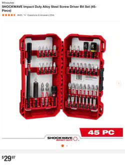 Milwaukee SHOCKWAVE impact duty 45 piecebit set