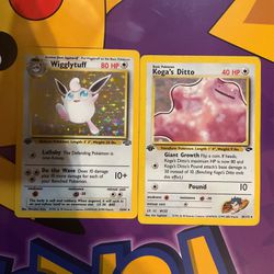 Pokémon Cards Koga’s Ditto + Wigglytuff First Edition. 