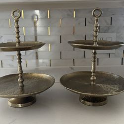 Gold two tier pastry/dessert stand