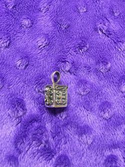 Silver box charm