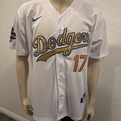 Los Angeles Dodgers Shohei Ohtani #17 White and Gold Jersey