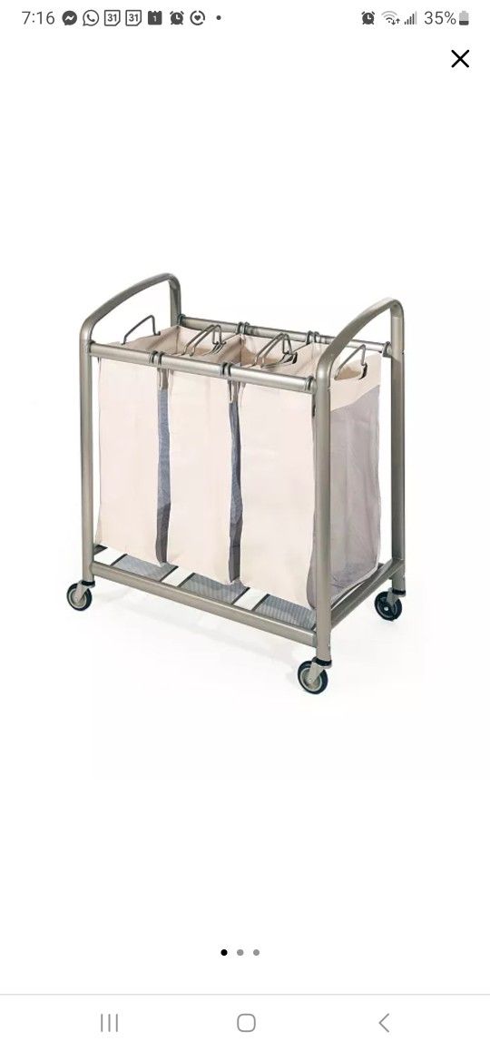 Laundry Hamper - Seville Classics 3-Bag Laundry Sorter