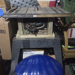10" Motorized Bench Saw On Stand