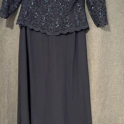 Alex Evenings Navy Dress- Size 12