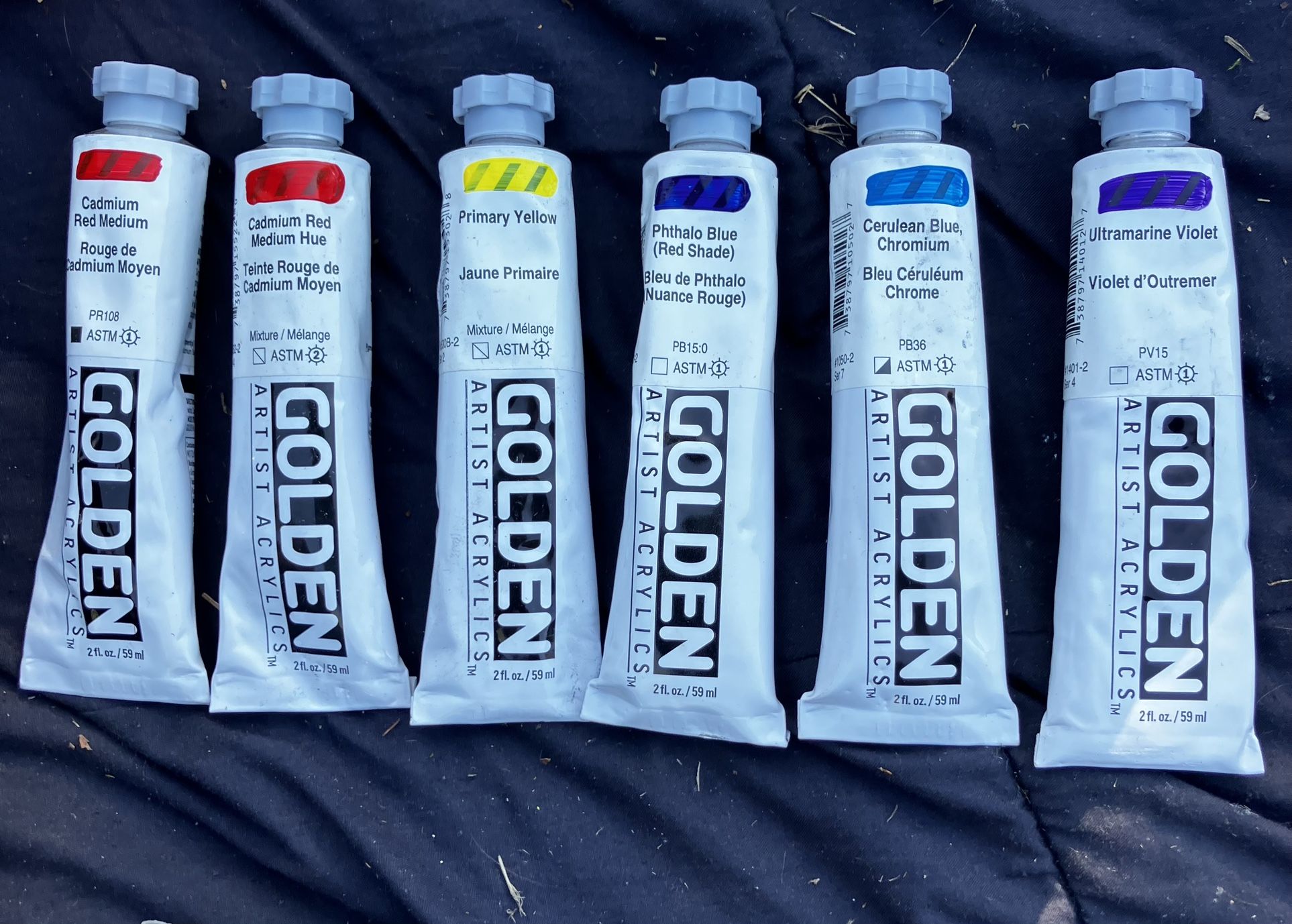 Golden Heavy Body Acrylic Paints Lot Of 6