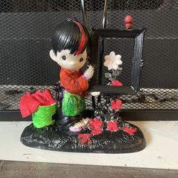 Goth Figurine With Box Hand Painted 