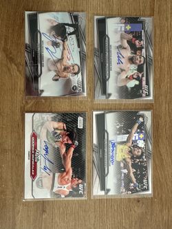 UFC Topps Set of 4 Autographs and 4 limited cards