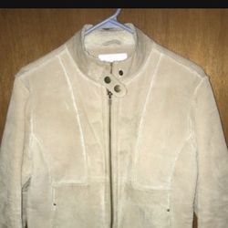Tan Suede Leather Coat