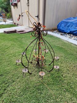 Large Ornate Wrought Iron Candelabra – Rustic Tuscan Decor