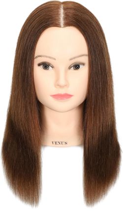 NEW IN BOX 100% Human Hair Mannequin Head Hair Styling Training Head Cosmetology Manikin Head Doll Head for Hairdresser with Free Stand