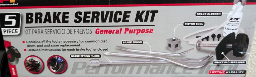 Performance Tool 5-Piece Brake Service Kit (W180)