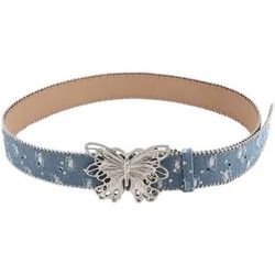 Denim Belt with Butterfly Buckle