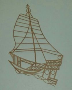 Wood sailboat decor