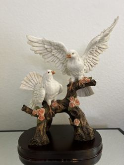 Doves On a Rose Tree Figurine