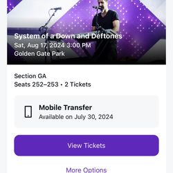 System Of A Down w/ Deftones and Mars Volta