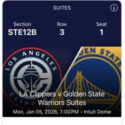 la clippers v golden state SUITE tickets (2) VIP experience 