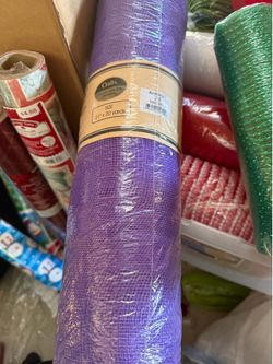 21 Inch X 20 Yards Premium Deco Mesh Wrap  Stripes for Gift Home Decor (Purple)