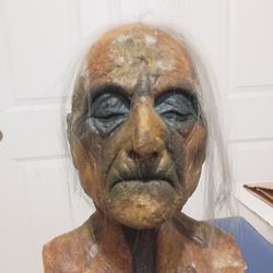 Latex Mummified Zombie Corps Head Bust Halloween  Prop