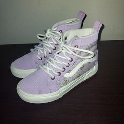Vans Sk8 Hi Sneakers Girls Kids Size 1 Primaloft MTE  Cold Weather Purple Flowers